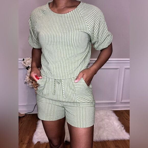 NWOT two piece green striped CoOrd set - Picture 6 of 6